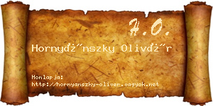 Hornyánszky Olivér névjegykártya