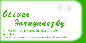 oliver hornyanszky business card