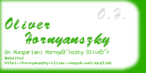 oliver hornyanszky business card